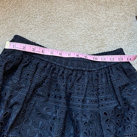 Women’s J. Crew Black Eyelet Lace Outfit Skirt Off the Shoulder Top Set Size XS - Picture 14 of 16